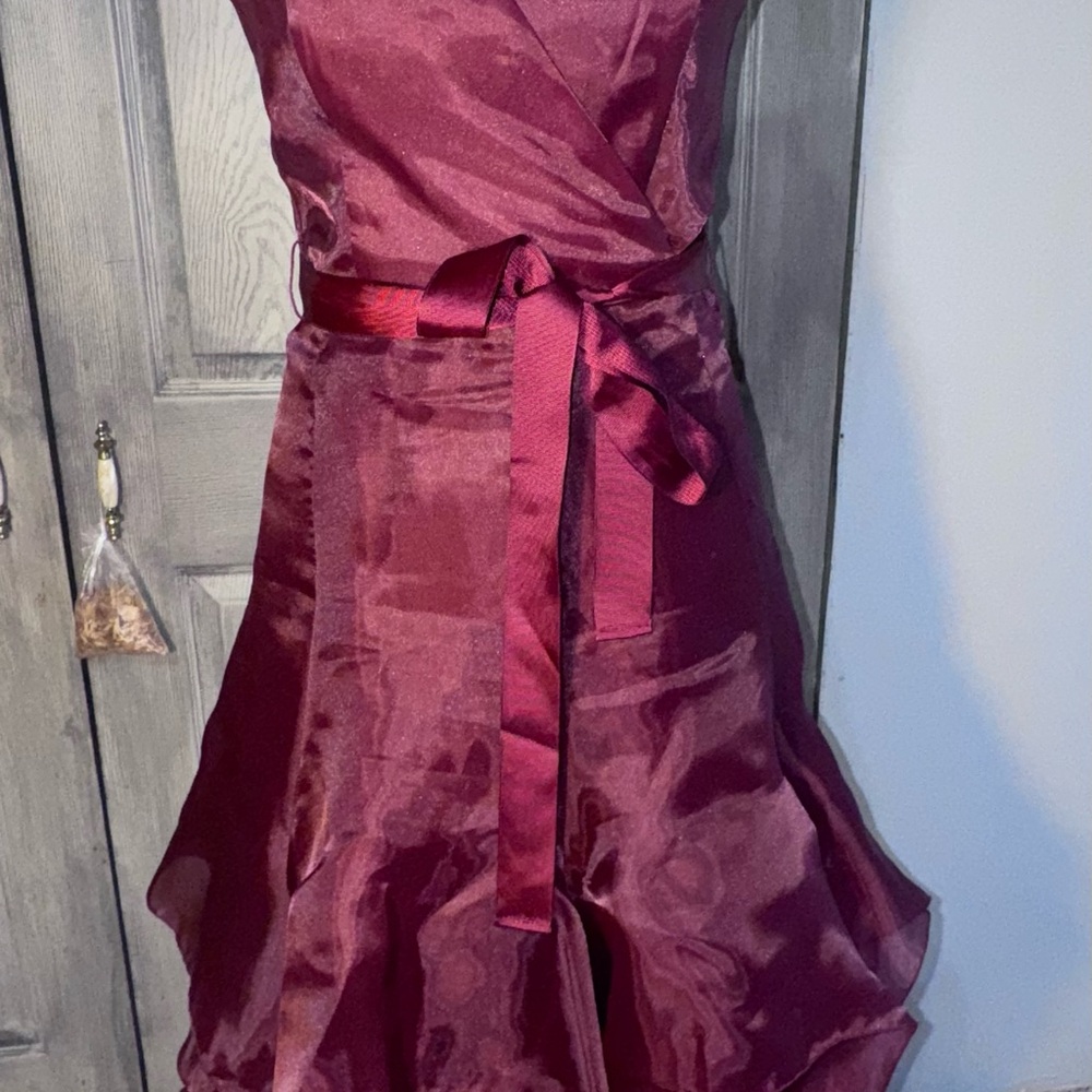 Venus Burgundy Satin Dress (Size 4)